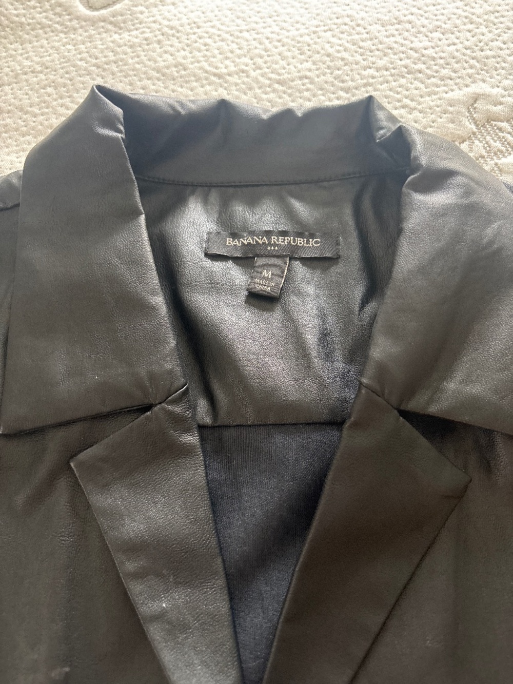 Faux leather shurt